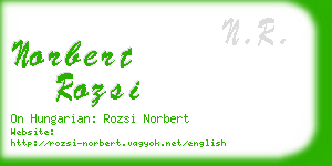 norbert rozsi business card